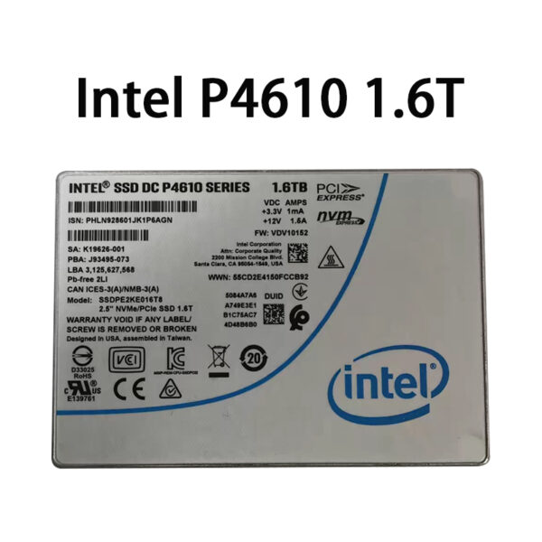 Intel DC P4610 1.6TB NVMe PCIe 3.1 x4 U.2 2.5" Enterprise SSD Second hand