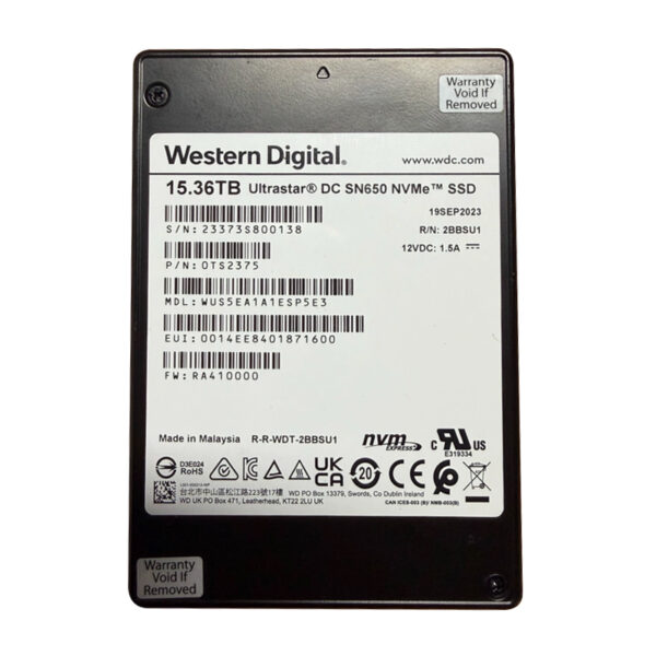 WD SN650 15.36TB U2 SSD Ultrastar DC NVMe Second‑hand