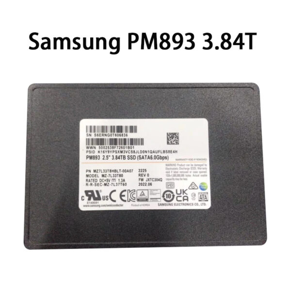 Samsung PM893 Series 3.84TB SATA 6Gb/s 2.5inch Internal SSD Brand New